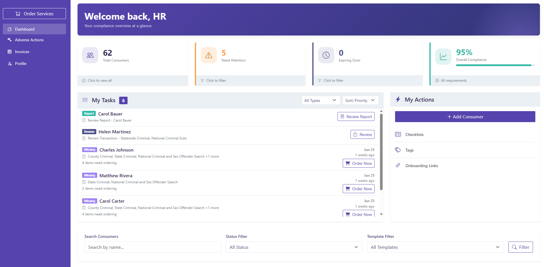 PSBI compliance dashboard
